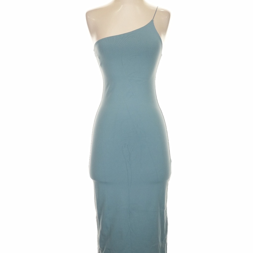 Babaton One-Shoulder Dress in Light Blue